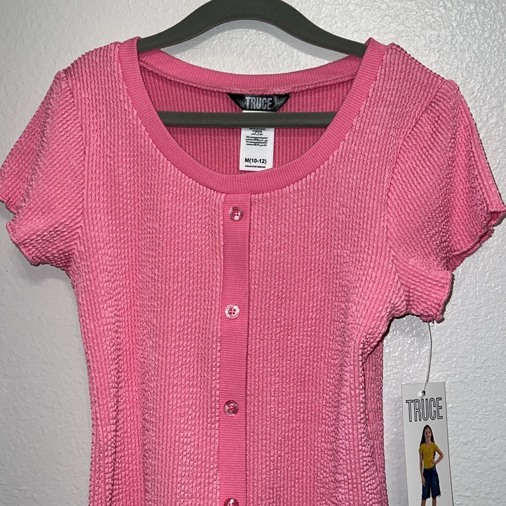 Truce Girls Y2K Button Front Top - Picture 3 of 6